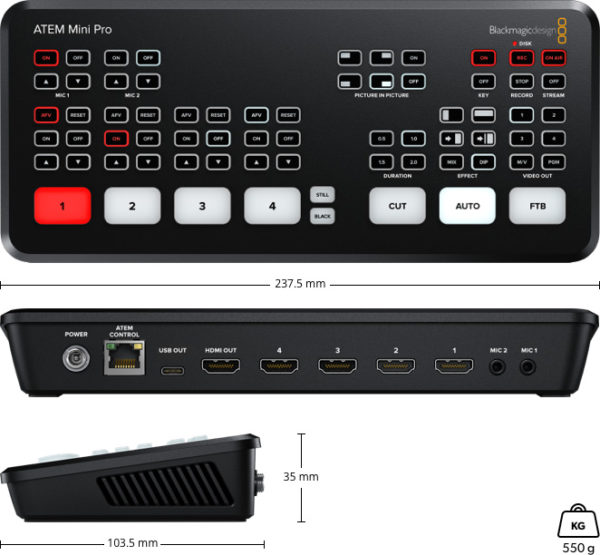 atem mini pro specyfikacja