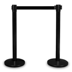 Slupek odgradzajacy PREMIUM czarny mat czarna tasma